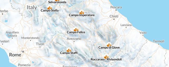 Piste map of the region L'Aquila