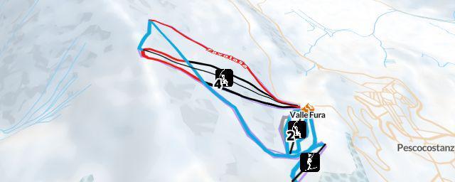 Piste map of the resort Valle Fura
