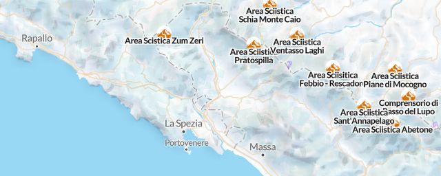 Piste map of the region Massa-Carrara