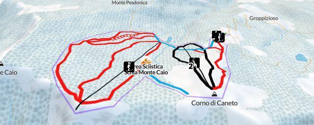 Piste map of the resort Area Sciistica Schia Monte Caio