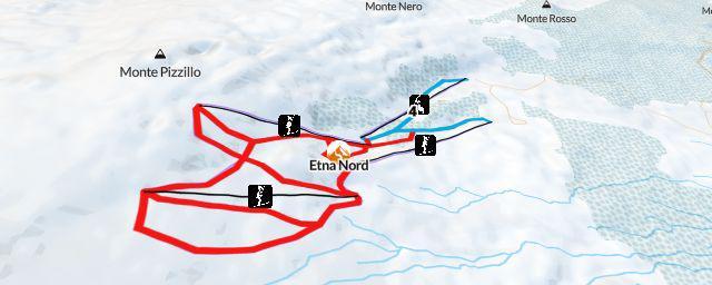 Piste map of the resort Etna Nord