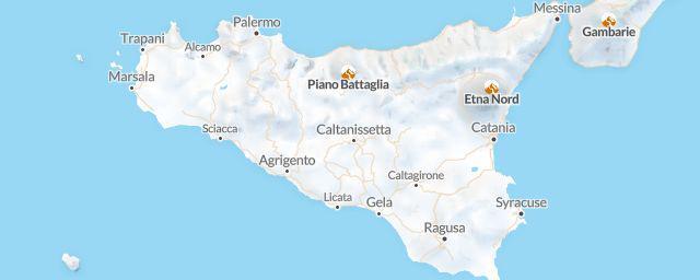 Piste map of the region Sicily