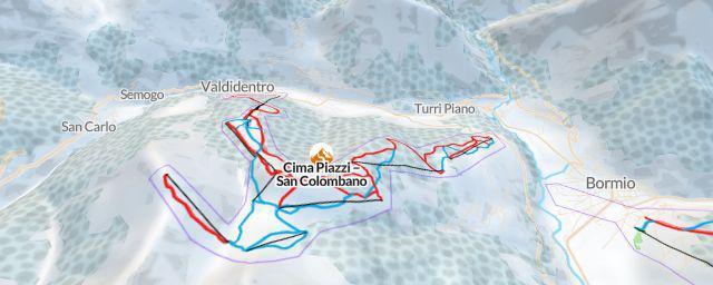 Piste map of the resort Cima Piazzi – San Colombano