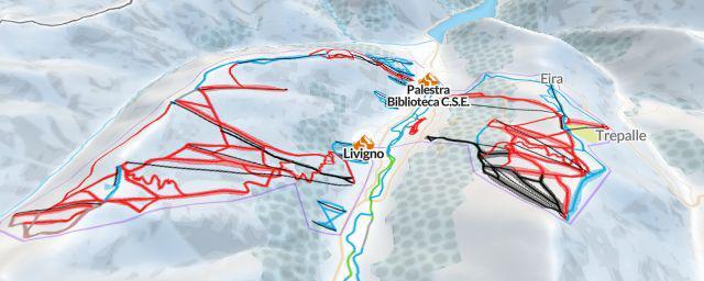 Piste map of the resort Livigno
