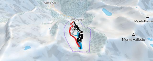 Piste map of the resort Pescegallo