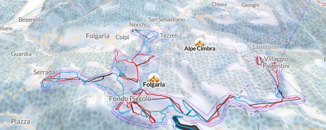 Piste map of the resort Folgaria