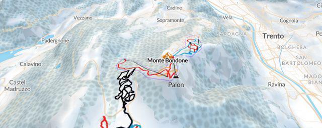 Piste map of the resort Monte Bondone