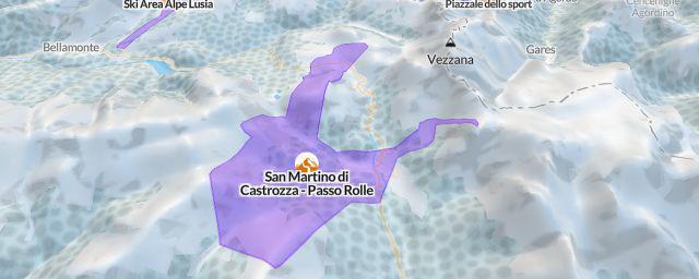 Piste map of the resort San Martino di Castrozza - Passo Rolle