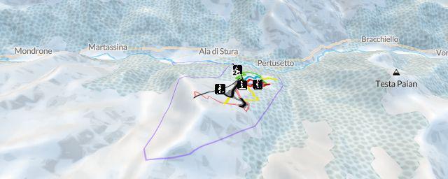 Piste map of the resort Ala di Stura