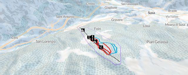 Piste map of the resort Pian del Frais