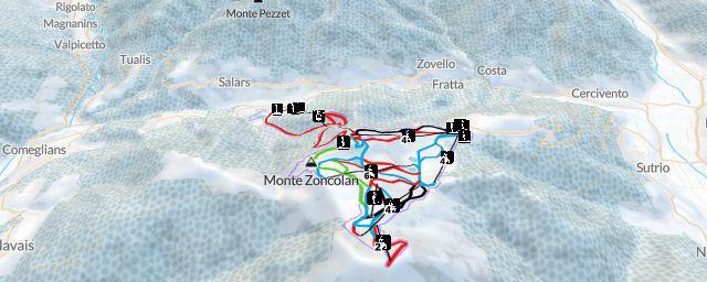Piste map of the resort Zoncolan