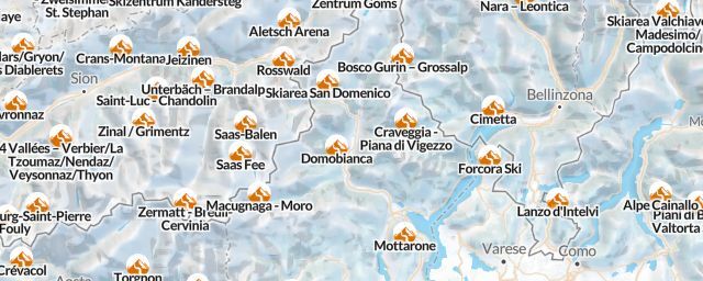 Piste map of the region Verbano-Cusio-Ossola