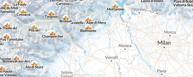 Piste map of the region Vercelli