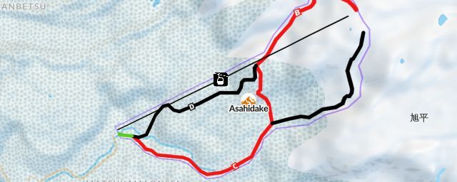 Piste map of the resort Asahidake