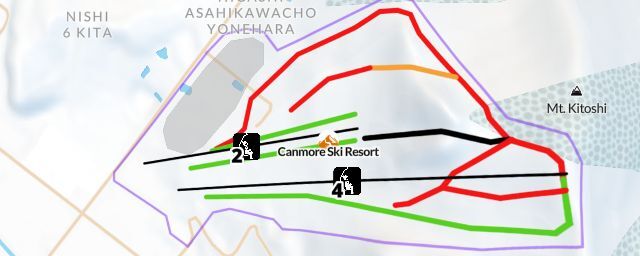 Piste map of the resort Canmore Ski Resort