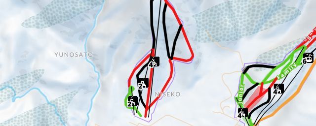 Piste map of the resort Niseko Moiwa Ski Resort