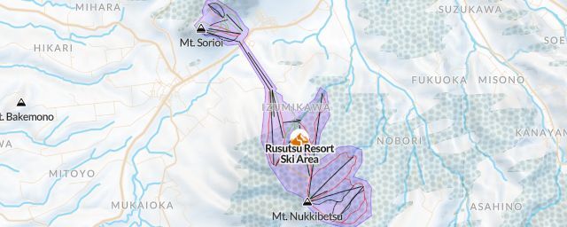 Piste map of the resort Rusutsu Resort Ski Area