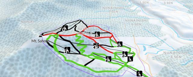 Piste map of the resort Sahoro