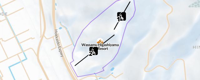 Piste map of the resort Wassamu Higashiyama Ski Resort