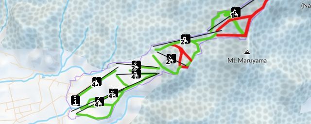 Piste map of the resort Aizu Kogen Takatsue Ski Resort