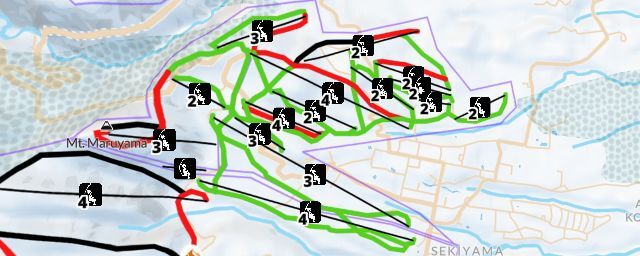 Piste map of the resort Akakura Onsen Ski Area