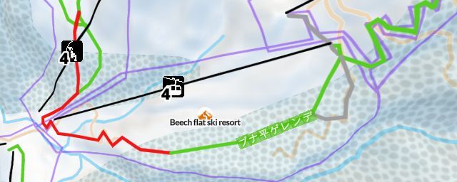 Piste map of the resort Beech flat ski resort