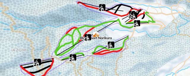 Piste map of the resort Blue Resort Norikura