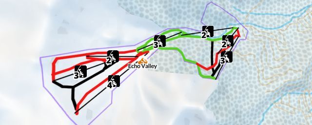 Piste map of the resort Echo Valley