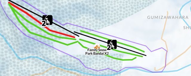 Piste map of the resort Family Snow Park Bandai X2