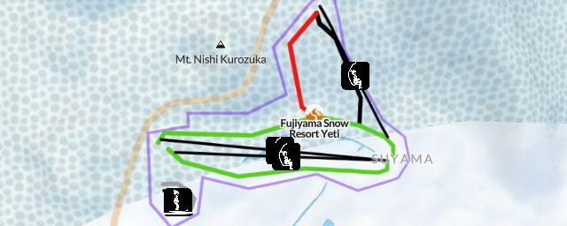 Piste map of the resort Fujiyama Snow Resort Yeti