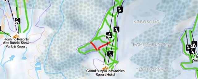 Piste map of the resort Grand Sunpia Inawashiro Resort Hotel