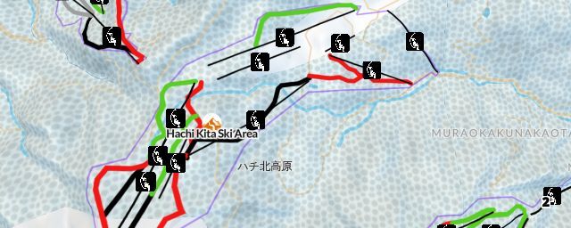 Piste map of the resort Hachi Kita Ski Area