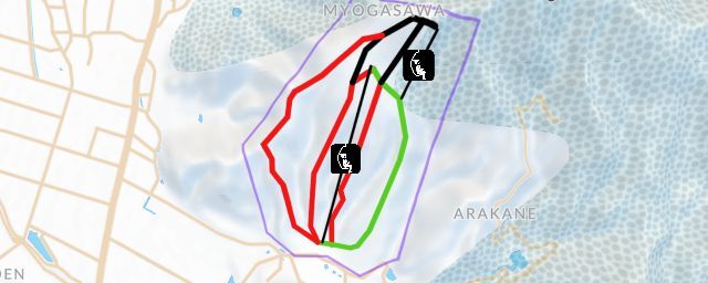 Piste map of the resort Hakkai Sanroku Ski Area