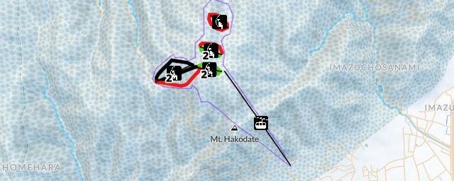 Piste map of the resort Hakodateyama Ski Resort