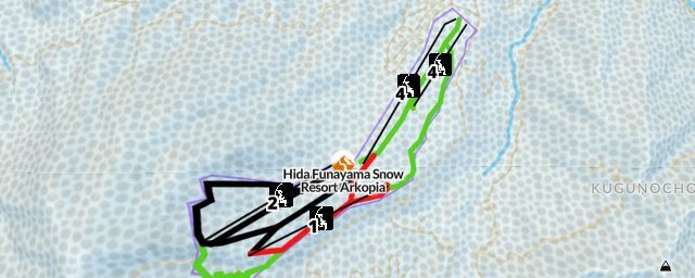 Piste map of the resort Hida Funayama Snow Resort Arkopia
