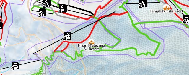 Piste map of the resort Higashi Tateyama Ski Resort