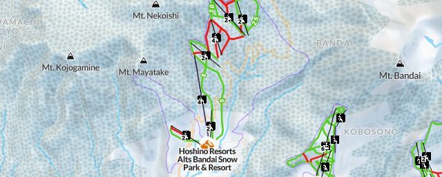 Piste map of the resort Hoshino Resorts Alts Bandai Snow Park & Resort