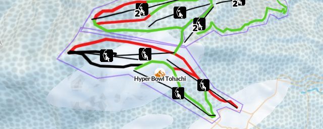 Piste map of the resort Hyper Bowl Tohachi