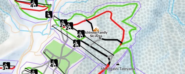 Piste map of the resort Ichinose Family Ski Area