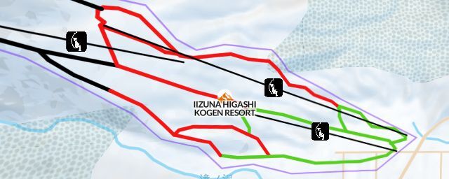 Piste map of the resort IIZUNA HIGASHI KOGEN RESORT