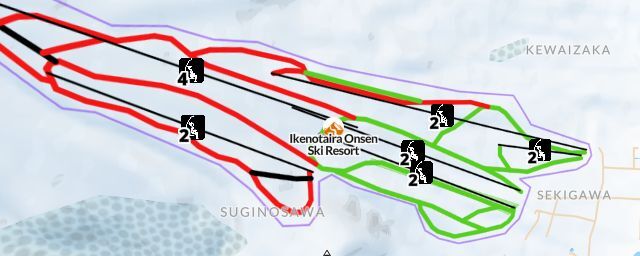 Piste map of the resort Ikenotaira Onsen Ski Resort