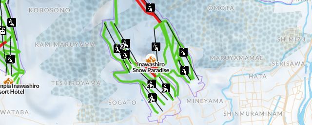 Piste map of the resort Inawashiro Snow Paradise