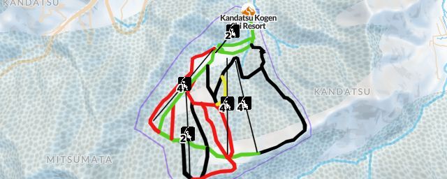 Piste map of the resort Kandatsu Kogen Ski Resort