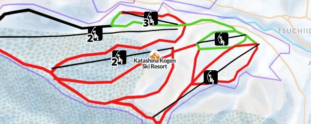 Piste map of the resort Katashina Kogen Ski Resort