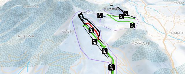 Piste map of the resort Kita Shiga Kogen Yomase Onsen