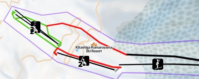 Piste map of the resort Kitashiga Komaruyama Ski Resort