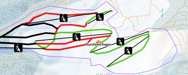 Piste map of the resort Kurohime Kogen