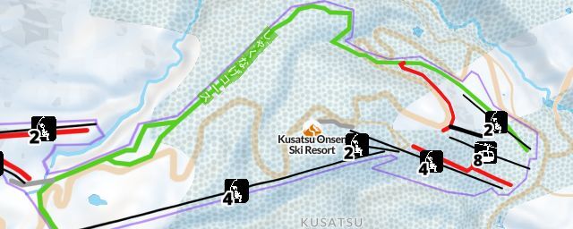 Piste map of the resort Kusatsu Onsen Ski Resort