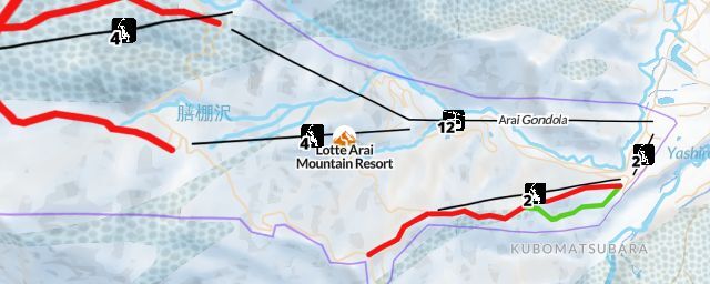 Piste map of the resort Lotte Arai Mountain Resort