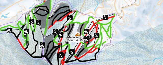 Piste map of the resort Madarao Kogen Mountain Resort